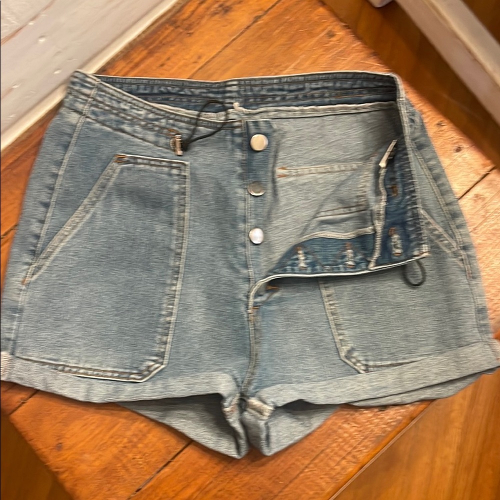 SHEIN Blue Jean Shorts High-Waisted Relaxed Fit